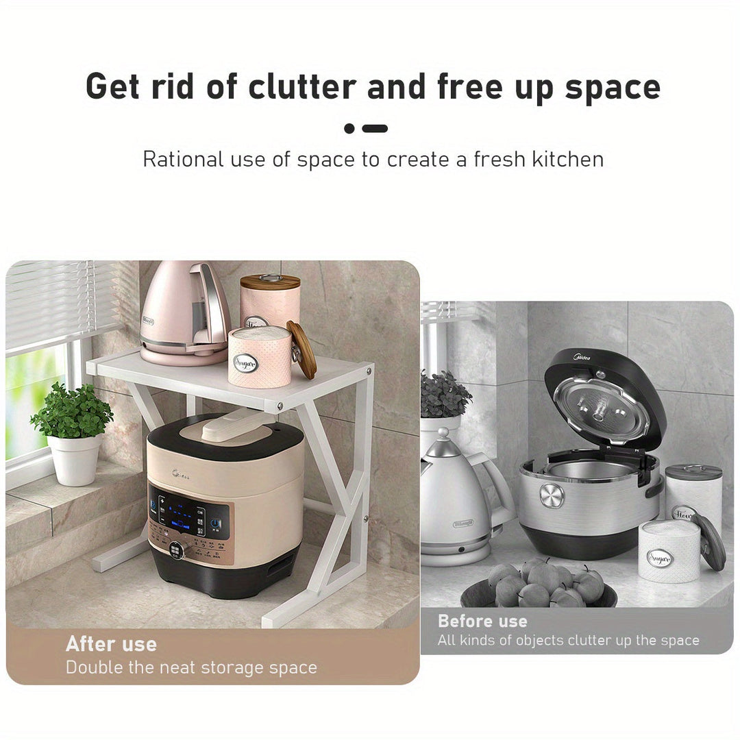 Double-Layer Kitchen Storage Rack - Milan-40CM - White-State of Style
