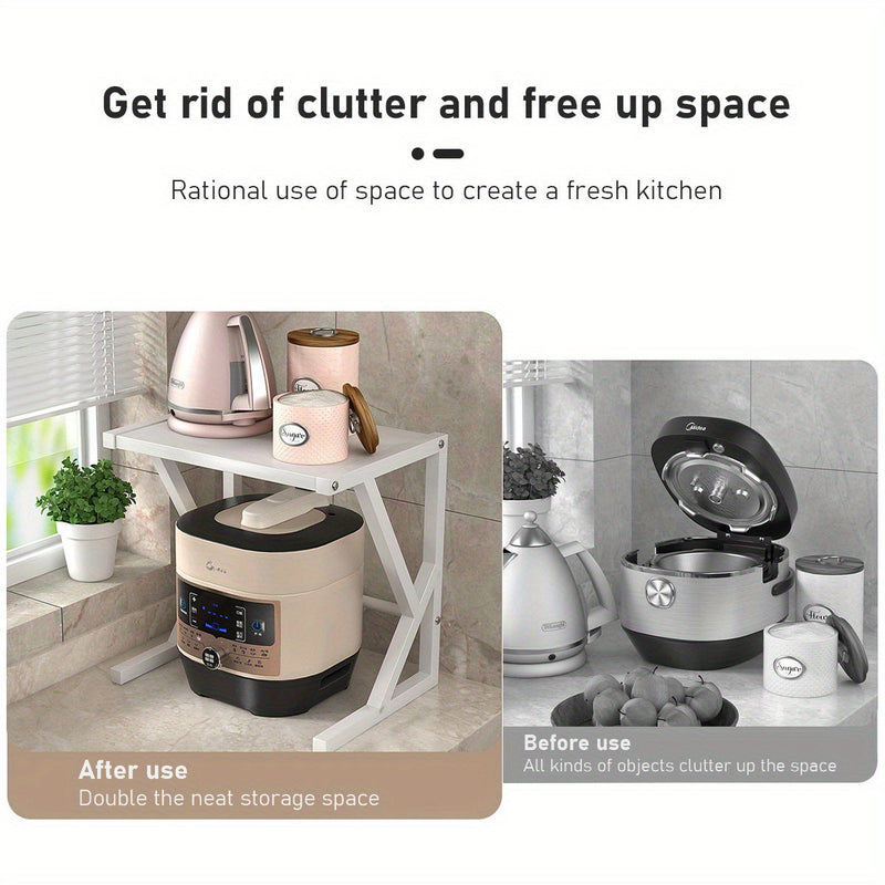 Double-Layer Kitchen Storage Rack - Milan-40CM - White-State of Style