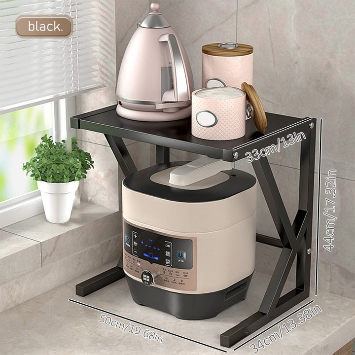 Double-Layer Kitchen Storage Rack - Milan-50CM - Black-State of Style