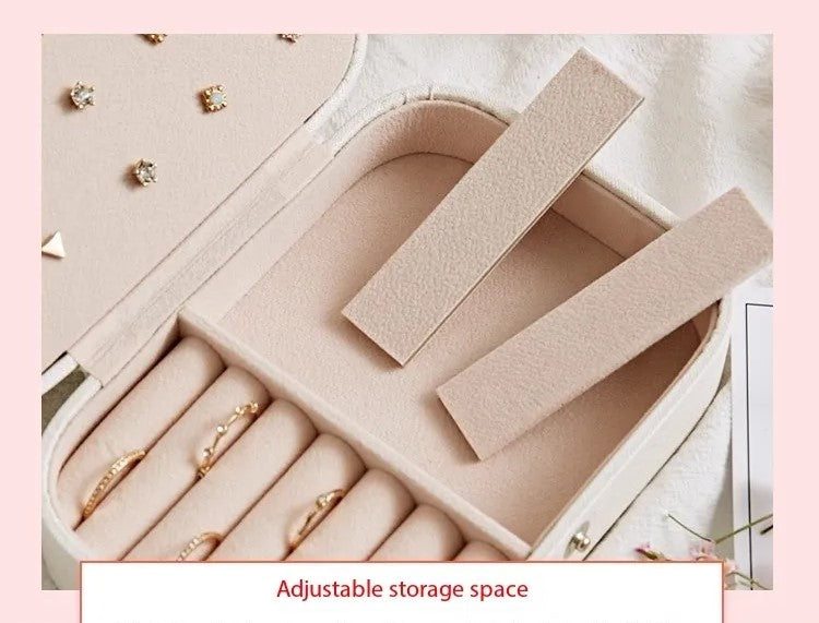 Double Layer Portable Leather Jewellery Box-PINK-State of Style