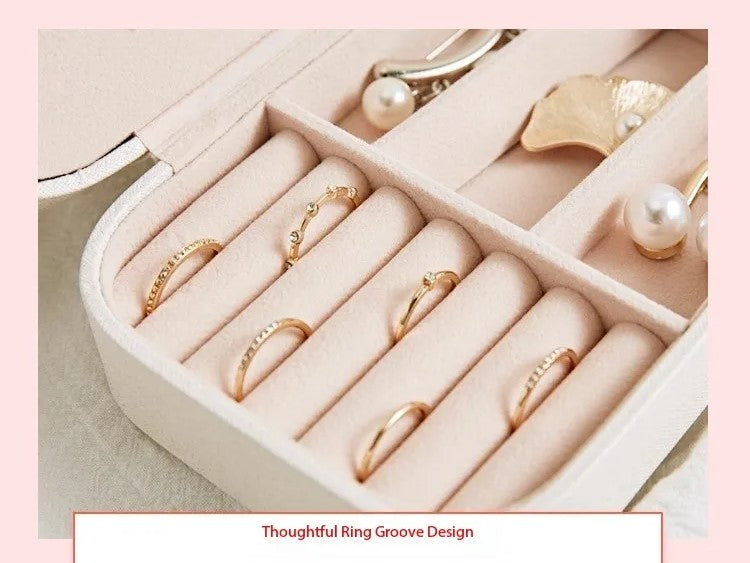 Double Layer Portable Leather Jewellery Box-PINK-State of Style