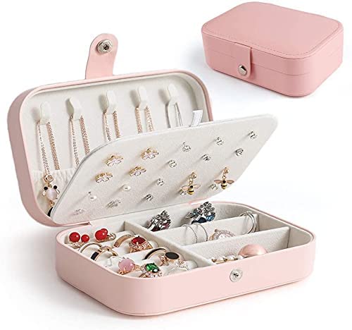 Double Layer Portable Leather Jewellery Box-PINK-State of Style