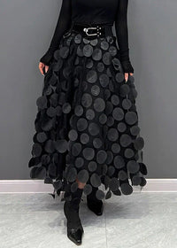 Dress with Polka Dots and Flowing Cut – Fleur-Black-S-State of Style