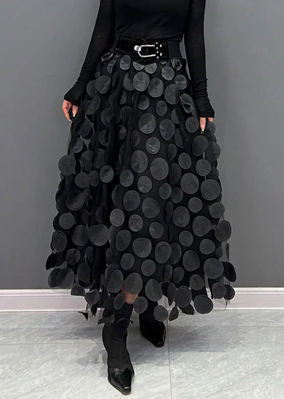 Dress with Polka Dots and Flowing Cut – Fleur-Black-S-State of Style