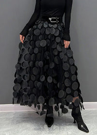 Dress with Polka Dots and Flowing Cut – Fleur-Black-S-State of Style