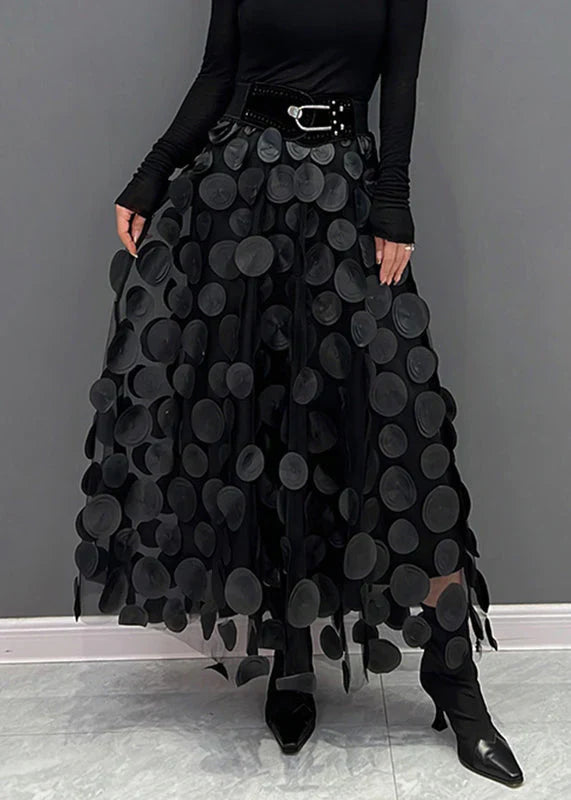 Dress with Polka Dots and Flowing Cut – Fleur-Black-S-State of Style