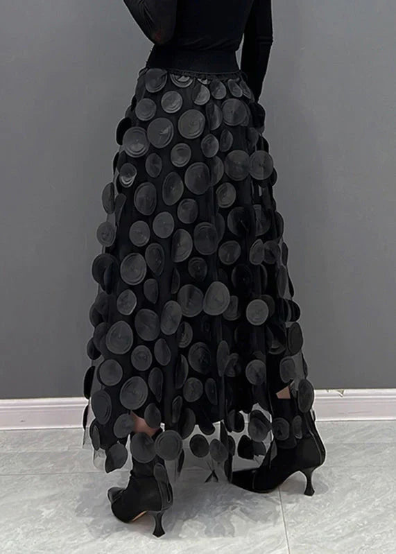 Dress with Polka Dots and Flowing Cut – Fleur-Black-S-State of Style