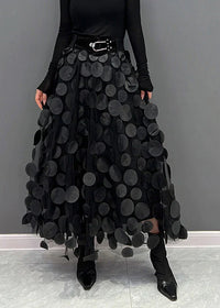 Dress with Polka Dots and Flowing Cut – Fleur-Black-S-State of Style