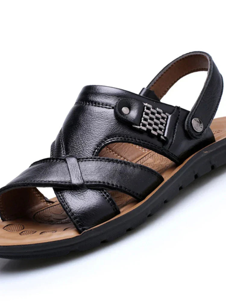Durable & Breathable Leather Sandals for Men – Tiberius-Brown-5-State of Style
