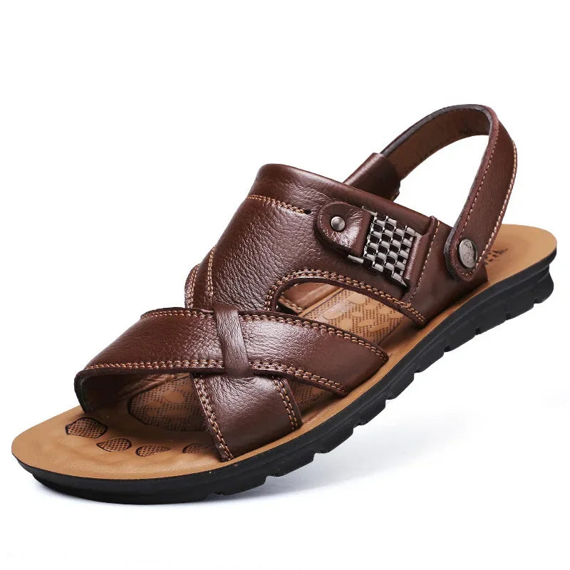 Durable & Breathable Leather Sandals for Men – Tiberius-Brown-5-State of Style