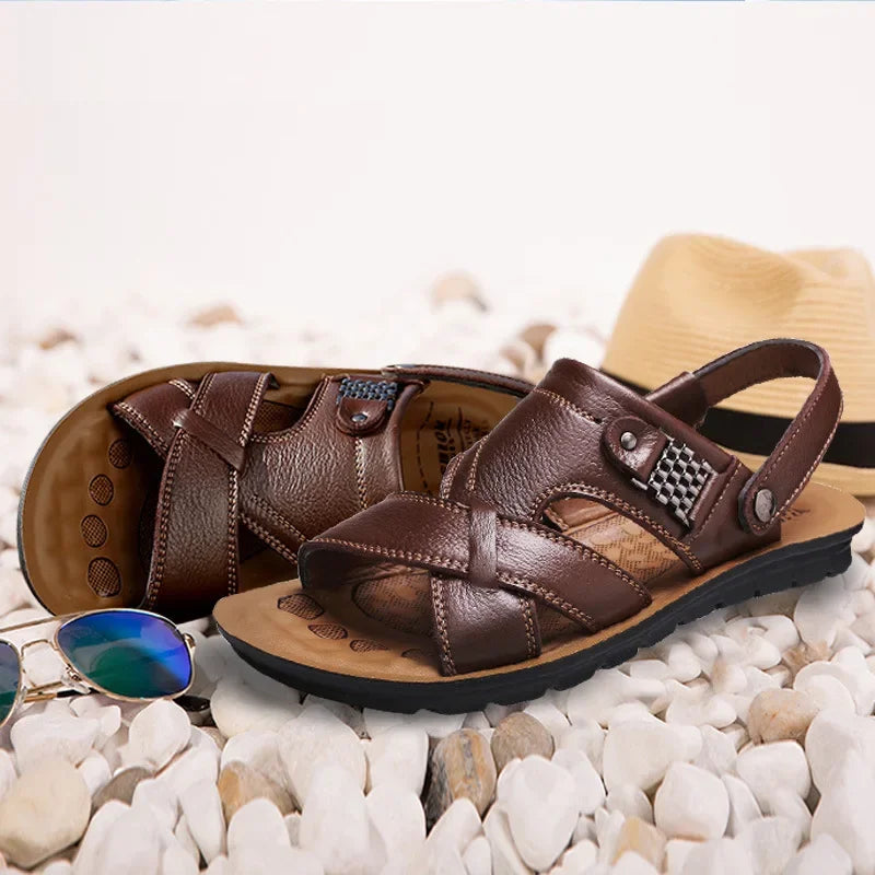 Durable & Breathable Leather Sandals for Men – Tiberius-Brown-5-State of Style