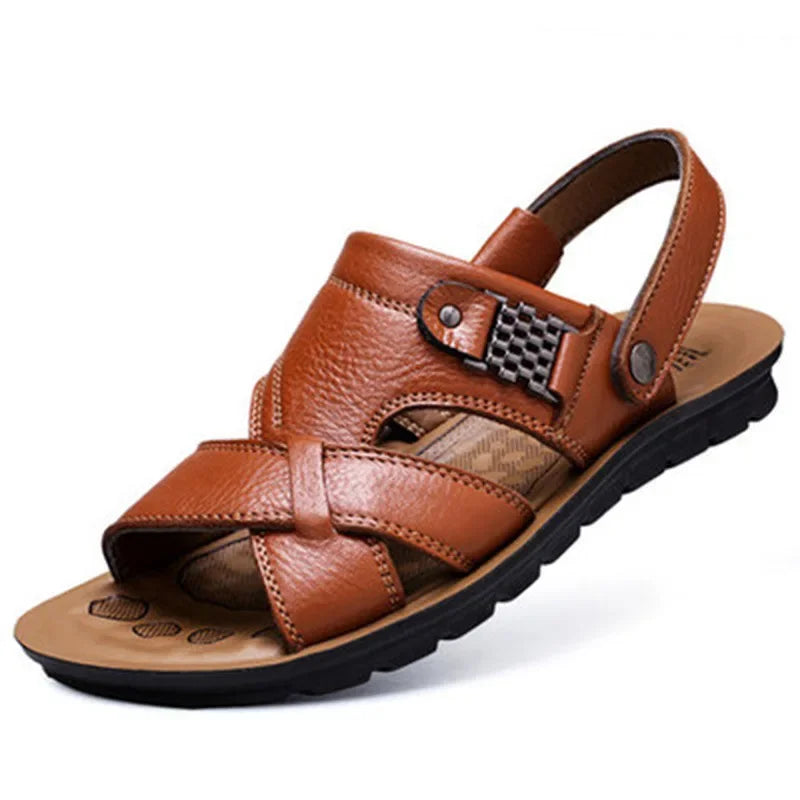 Durable & Breathable Leather Sandals for Men – Tiberius-Yellow-5-State of Style