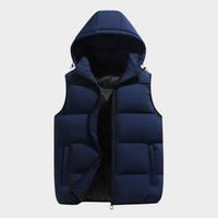 Durable Padded Men's Gilet with Hood – Leonardo-Dark blue-S-State of Style