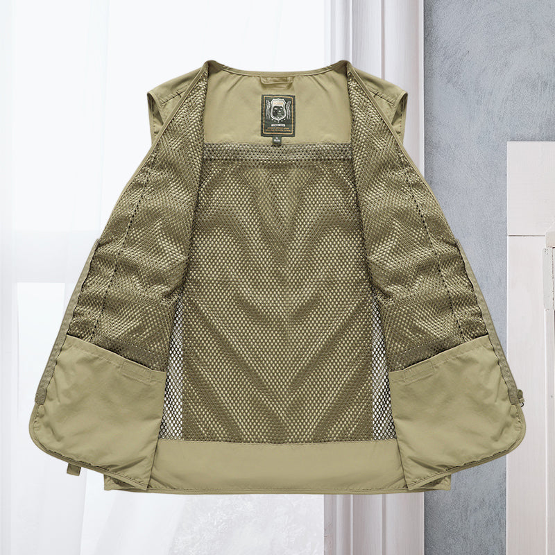 Durable Tactical Vest - ActionGuard-Khaki-S-State of Style