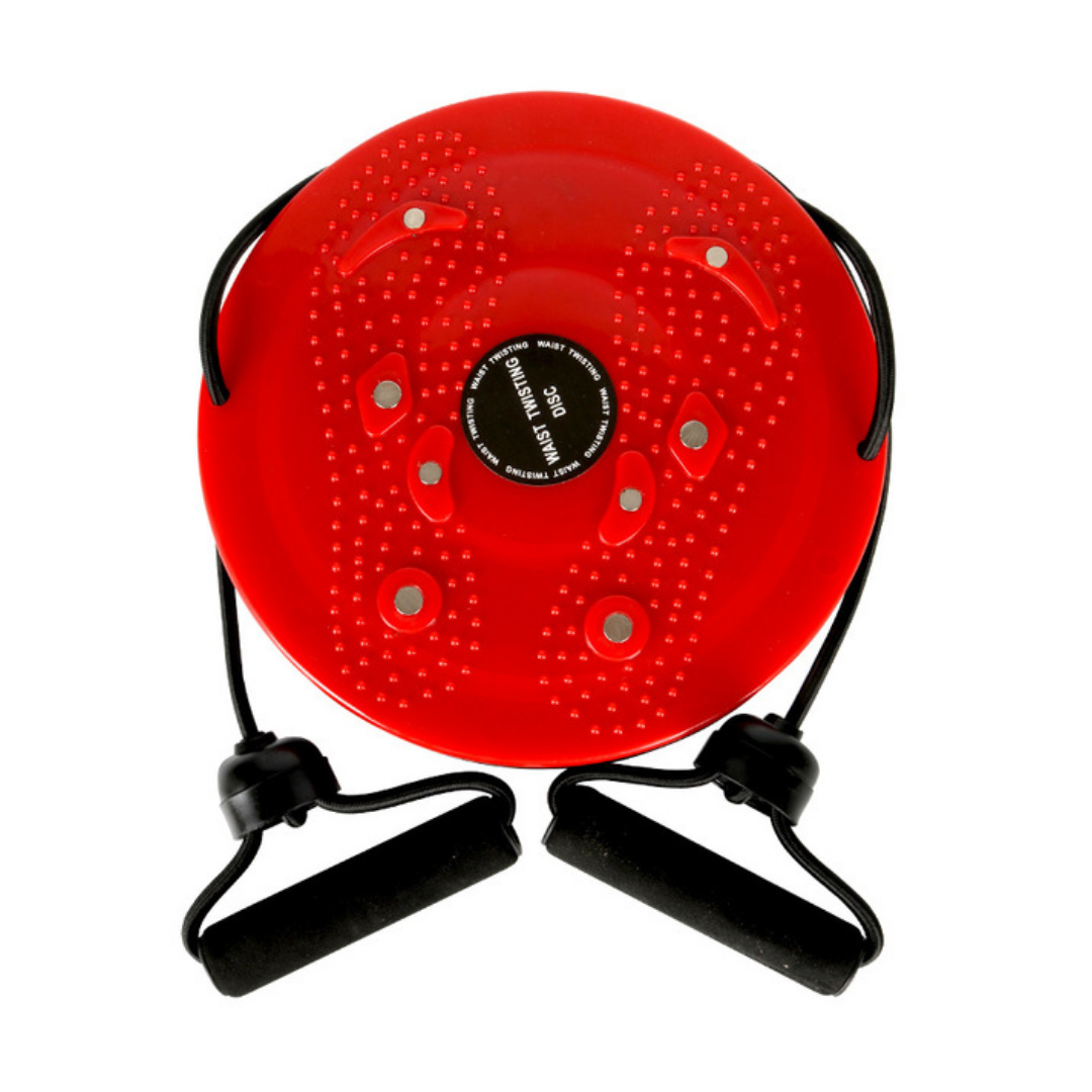 Dynamic Balance Board for Strength and Stability - CoreSpin-With Bands-Red-State of Style