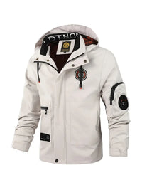 Light men's outdoor jacket, wind- and waterproof with hood – Torben