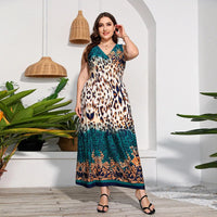 Effortlessly Stylish Urban Boho Beach Maxi Dress for Plus Sizes-Green-2XL-State of Style