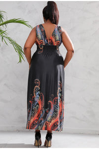 Effortlessly Stylish Urban Boho Beach Maxi Dress for Plus Sizes-Orange-2XL-State of Style
