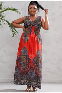Effortlessly Stylish Urban Boho Beach Maxi Dress for Plus Sizes-Orange-2XL-State of Style