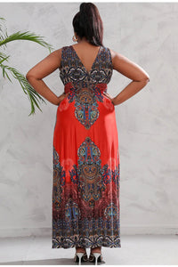 Effortlessly Stylish Urban Boho Beach Maxi Dress for Plus Sizes-Orange-2XL-State of Style