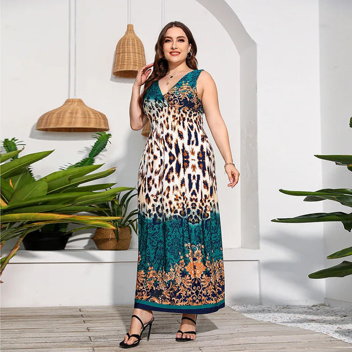 Effortlessly Stylish Urban Boho Beach Maxi Dress for Plus Sizes-Orange-2XL-State of Style