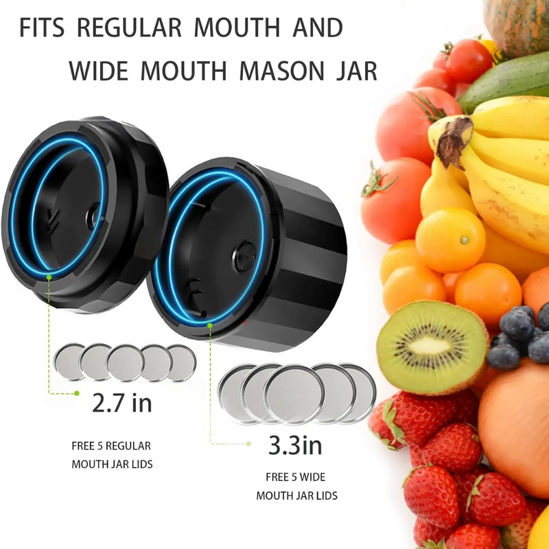 Electric Mason Jar Vacuum Sealer Kit - Preserve Freshness Quickly!-Black-State of Style