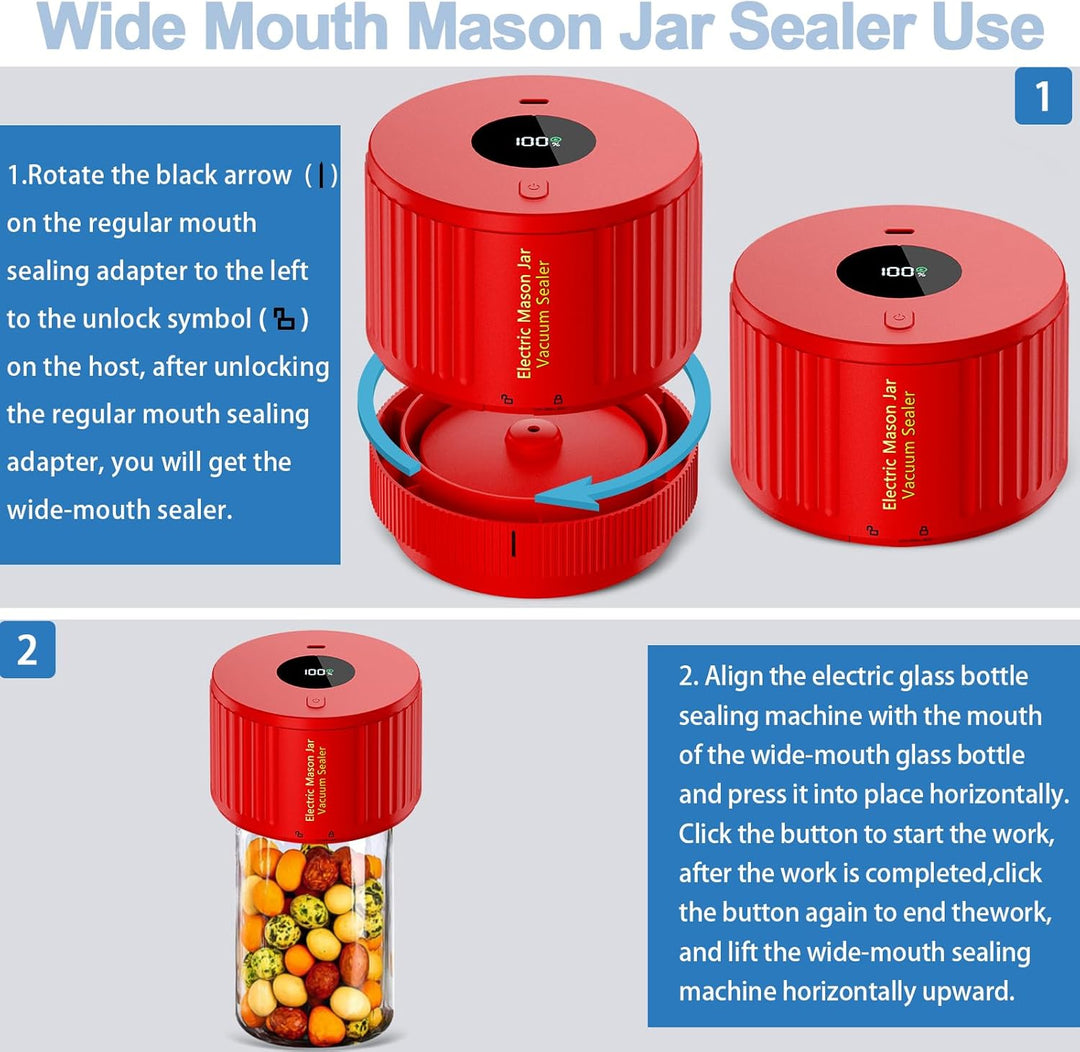 Electric Mason Jar Vacuum Sealer Kit - Preserve Freshness Quickly!-Black-State of Style