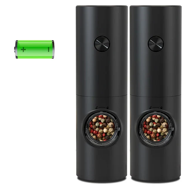 Electric Pepper and Salt Mill Set - SpiceLite-Black Without a Base-State of Style