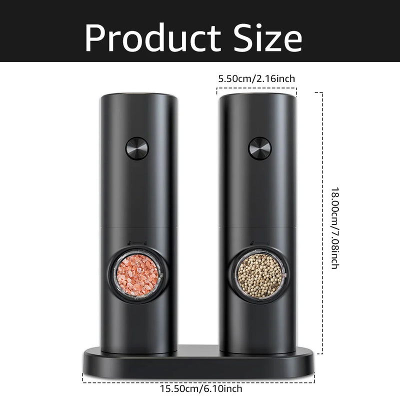 Electric Pepper and Salt Mill Set - SpiceLite-Black Without a Base-State of Style
