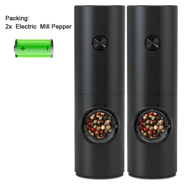 Electric Pepper and Salt Mill Set - SpiceLite-Black Without a Base-State of Style