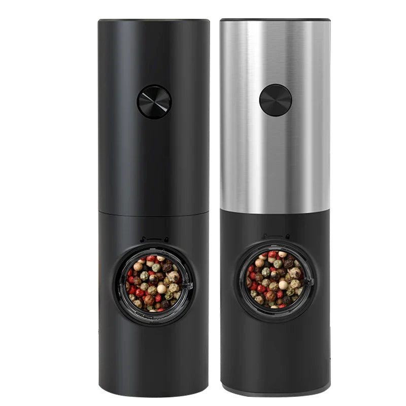 Electric Pepper and Salt Mill Set - SpiceLite-Set of Black and Silver-State of Style