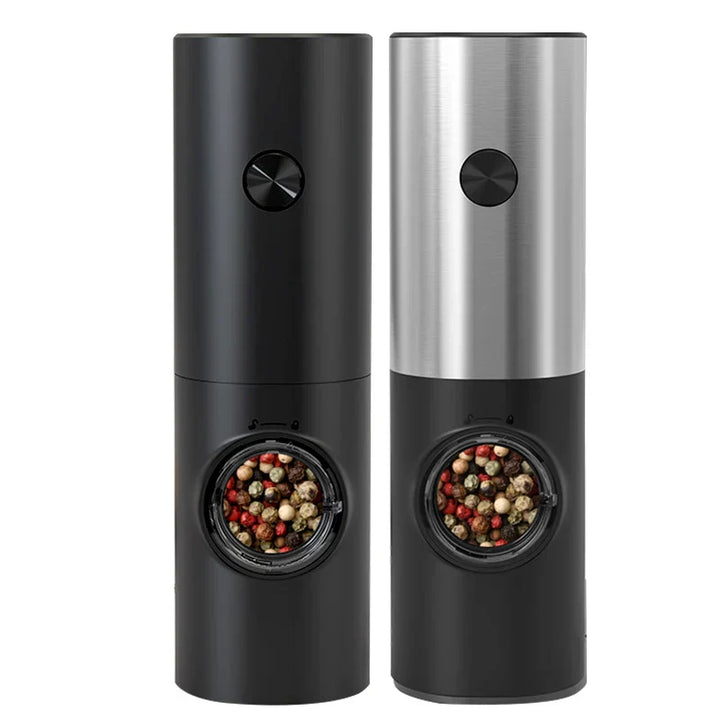 Electric Pepper and Salt Mill Set - SpiceLite-Set of Black and Silver-State of Style