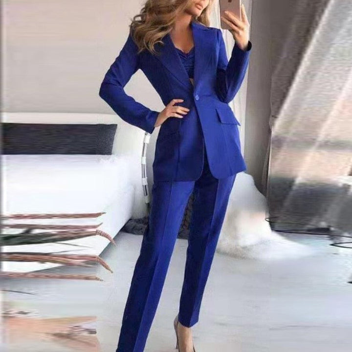 Elegant 3-Piece Blazer Set | Women's Fashion Suit-Blue-S-State of Style