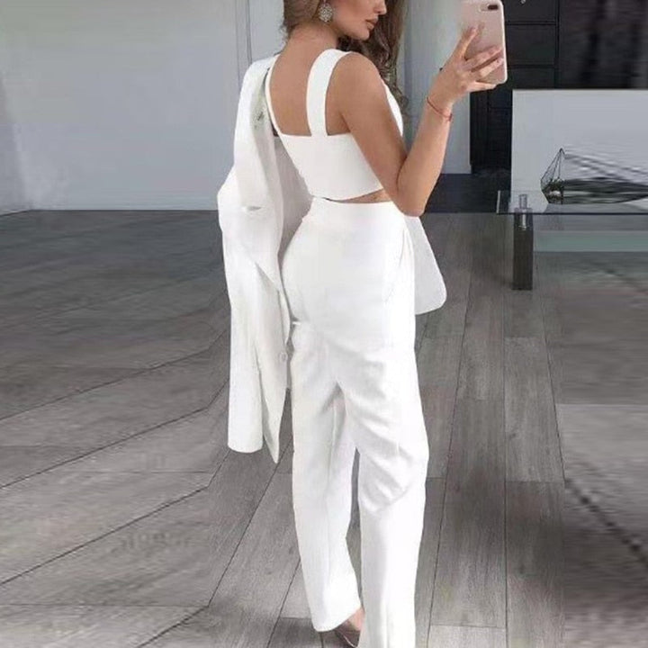 Elegant 3-Piece Blazer Set | Women's Fashion Suit-White-S-State of Style