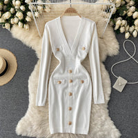 Elegant Bodycon Dress | Chic and Comfortable-White-One size fits all-State of Style