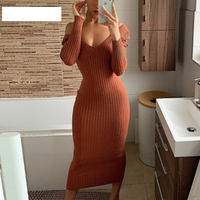 Elegant Bodycon Knit Dress | Stylish & Comfortable-Brown-S-State of Style