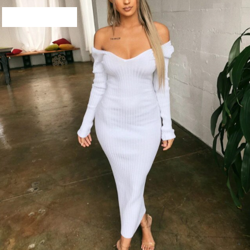 Elegant Bodycon Knit Dress | Stylish & Comfortable-White-S-State of Style