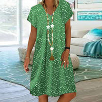 Elegant Bohemian V-Neck Dress for Women | Comfortable & Stylish-Blue-S-State of Style