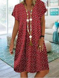 Elegant Bohemian V-Neck Dress for Women | Comfortable & Stylish-Burgundy-S-State of Style