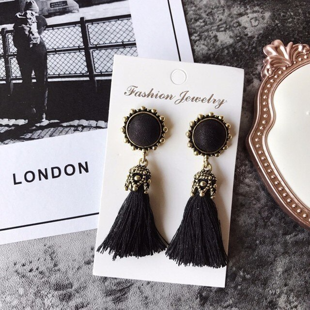 Elegant Brushed Earrings | Women's Jewellery-Black-State of Style