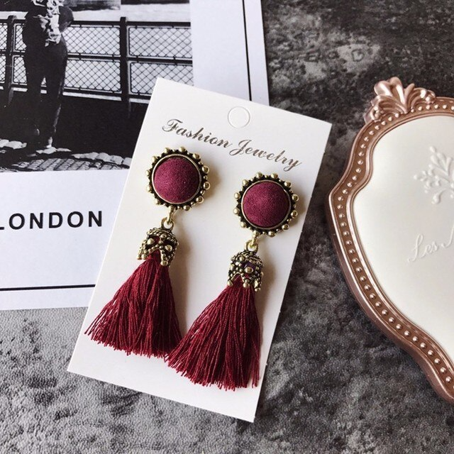 Elegant Brushed Earrings | Women's Jewellery-Red-State of Style