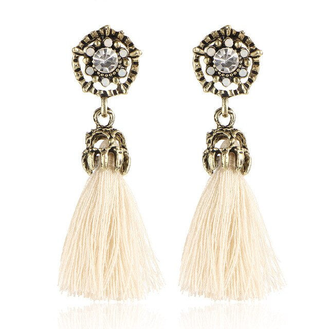 Elegant Brushed Earrings | Women's Jewellery-White Crystal-State of Style