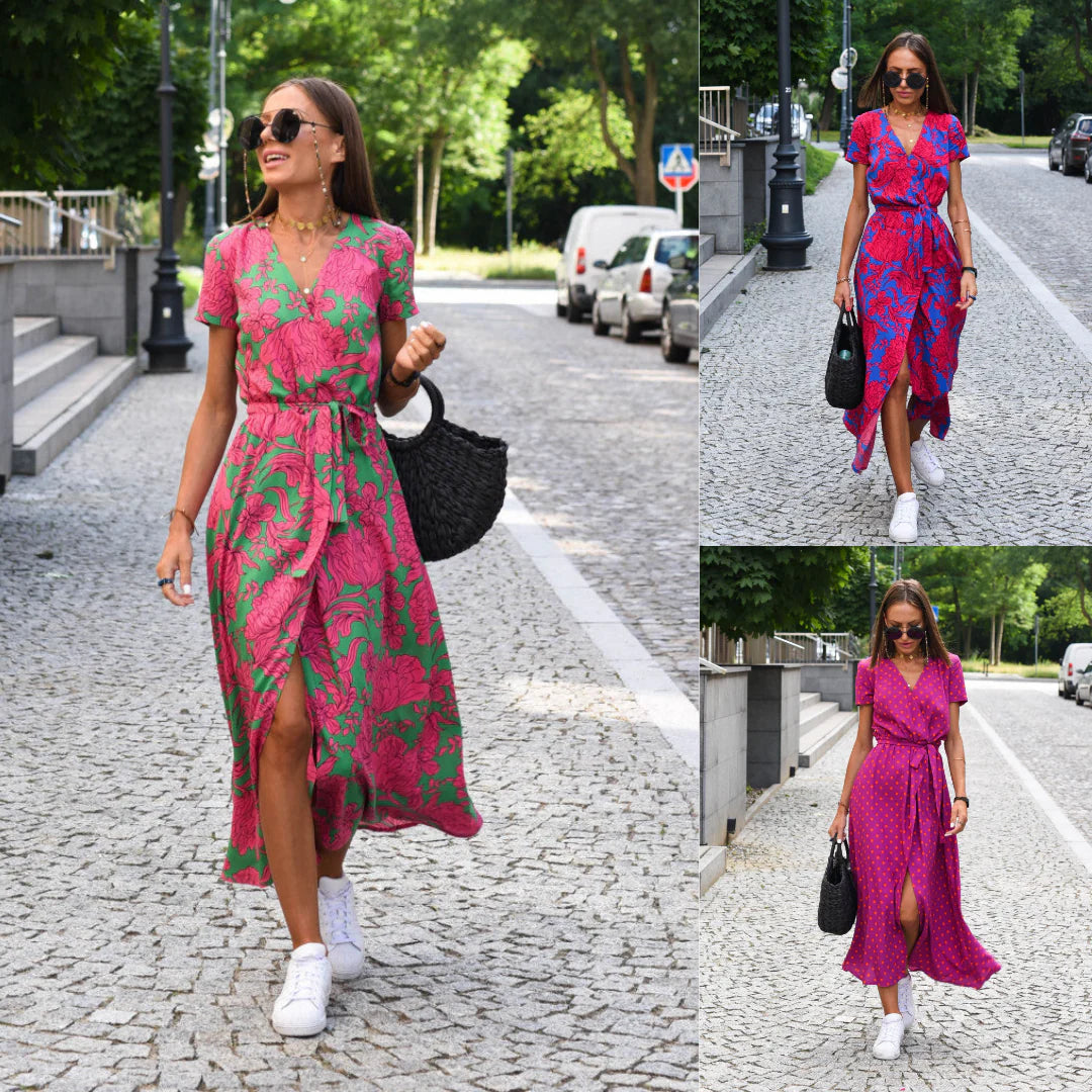 Elegant Cassidy Midi Dress | Versatile & Comfortable-Red/Blue-XS-State of Style