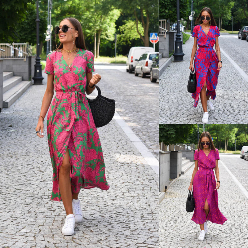 Elegant Cassidy Midi Dress | Versatile & Comfortable-Red/Blue-XS-State of Style