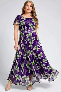 Elegant Casual A-Line Plus-Size Dress-Navy Blue-2XL-State of Style