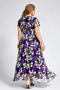 Elegant Casual A-Line Plus-Size Dress-Navy Blue-2XL-State of Style