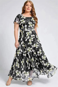 Elegant Casual A-Line Plus-Size Dress-Navy Blue-2XL-State of Style