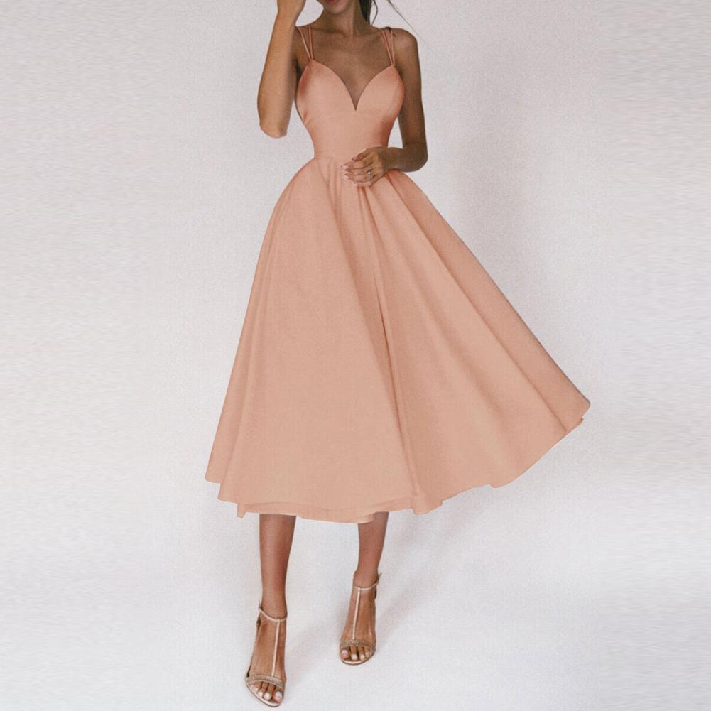 Elegant Classy Dress for Women-Apricot-S-State of Style