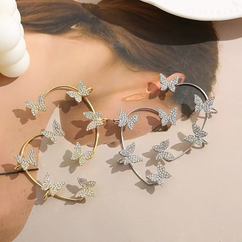 Elegant Crystal Clip Earrings for Women-Right-handed gold-State of Style