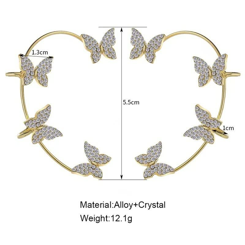 Elegant Crystal Clip Earrings for Women-Right-handed gold-State of Style